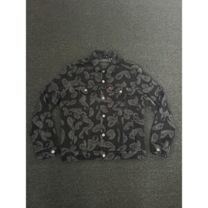 Levi's Paisley Type 3 Denim Trucker Jacket Black Mens Medium Grunge Skater Y2K